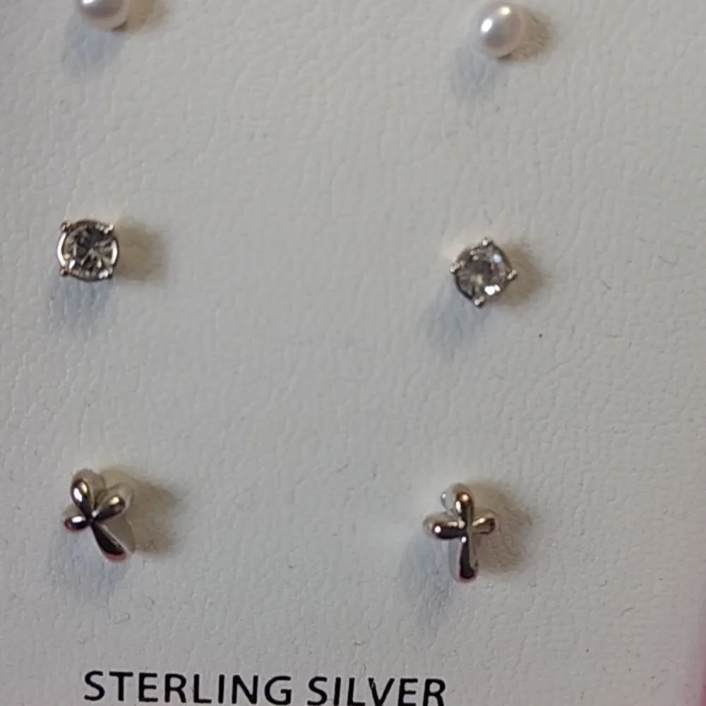 Sterling silver children's earring set